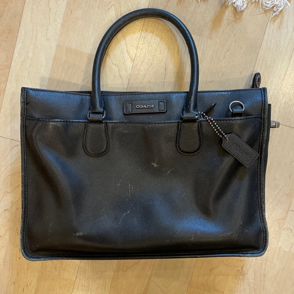 Coach Black Leather Briefcase